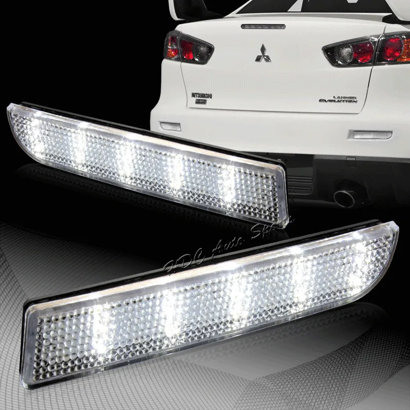 CYAN SOIL BAY 2008 2014 For Mits Lancer EVO Evolution Outlander Clear Lens LED Rear Reflector