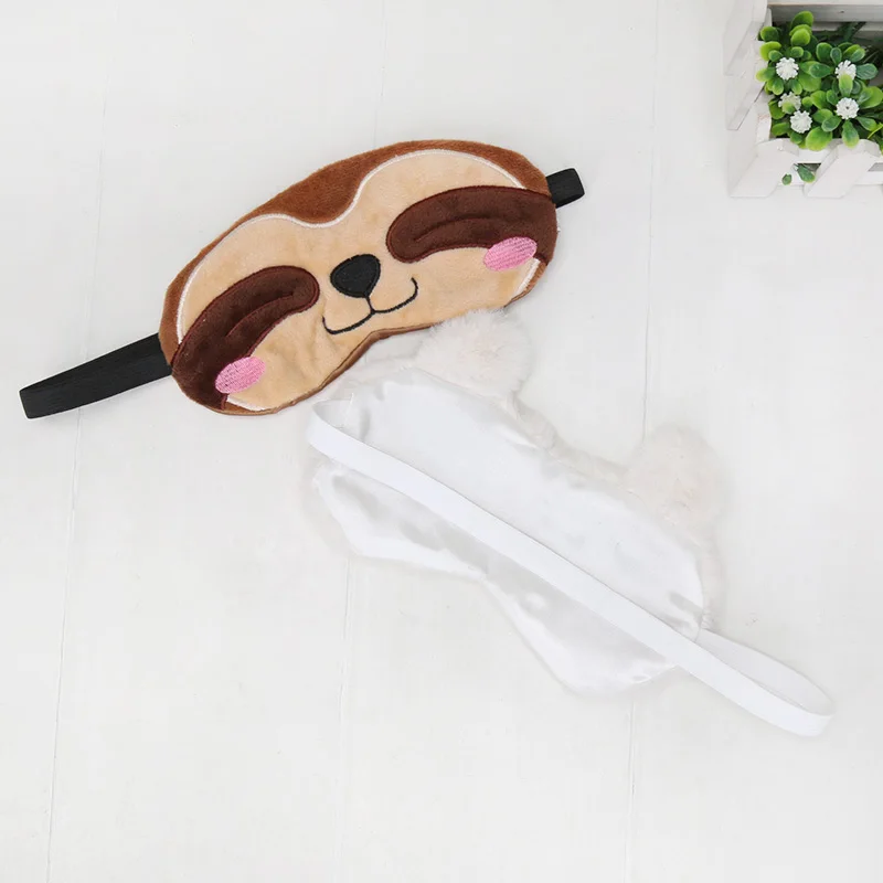 Sleeping Mask Eyepatch Soft Eye Mask Cartoon Travel Alpaca Flash sloth plush mask toys cute llama Relaxing Blindfold gift