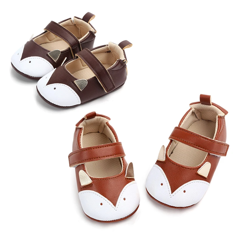 

Newborn Baby Shoes PU Leather Boys Girls Soft Moccasins First Walkers Cute Fox Infant Toddler Spring Sneakers Prewalkers