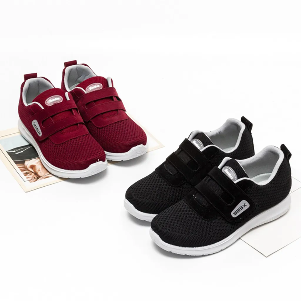 

Breathable Sport Running Walking Sneakers Shoes chaussures femmes t nouveau 2019 espadrilles Hook Loop Non-Slip shoes woman
