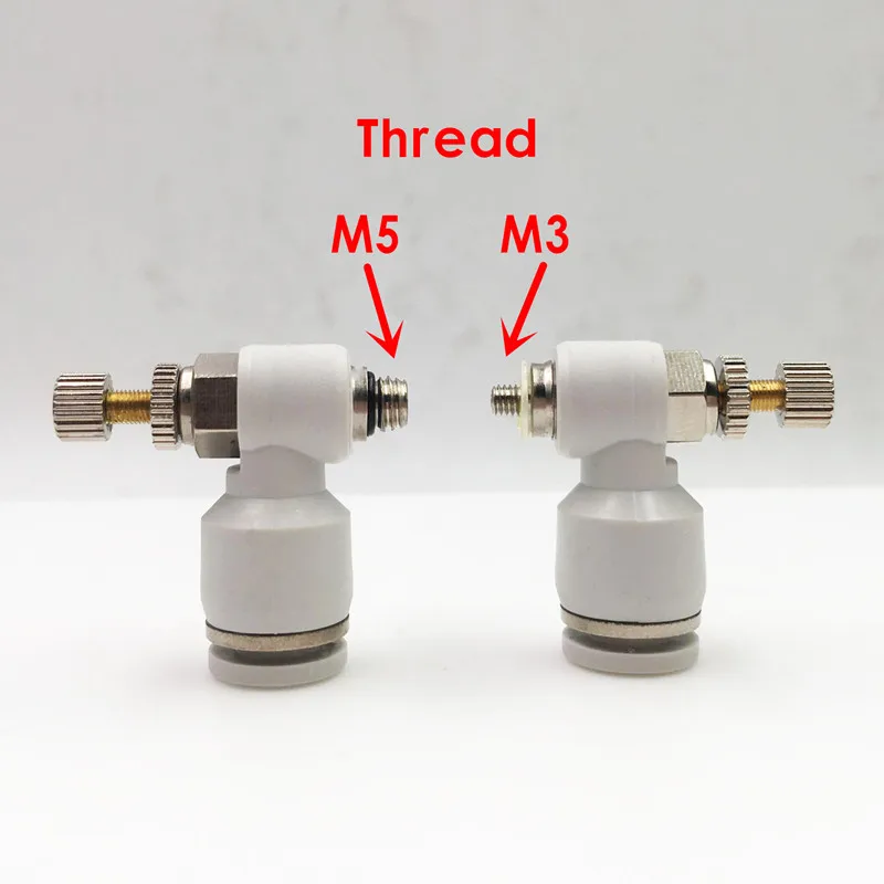 Мини Пневматический регулятор скорости потока 4 мм 6 мм OD шланг трубки M3 M5 наружная резьба газовый воздушный поток предельный клапан Быстрый фитинг Тип SL