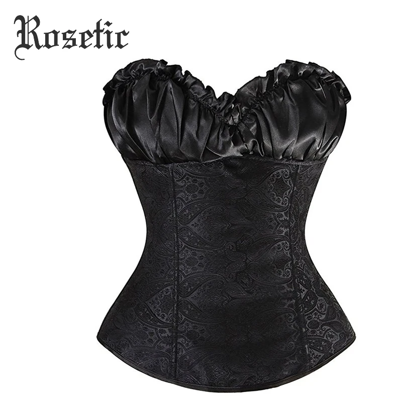 

Rosetic Bustier Corsets Women Autumn Short Black Patchwork Belts Lace-Up Gray Fall Slim Sexy Beige Corselets Underbust Corsets