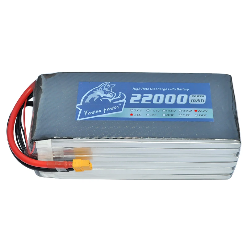 YOWOO Lipo 6S Батарея 22,2 V 22000 ма/ч, 30C MAX 60C XT150 разъем Drone AKKU для вертолета самолета лодки автомобиля квадракоптер uav с видом от первого лица