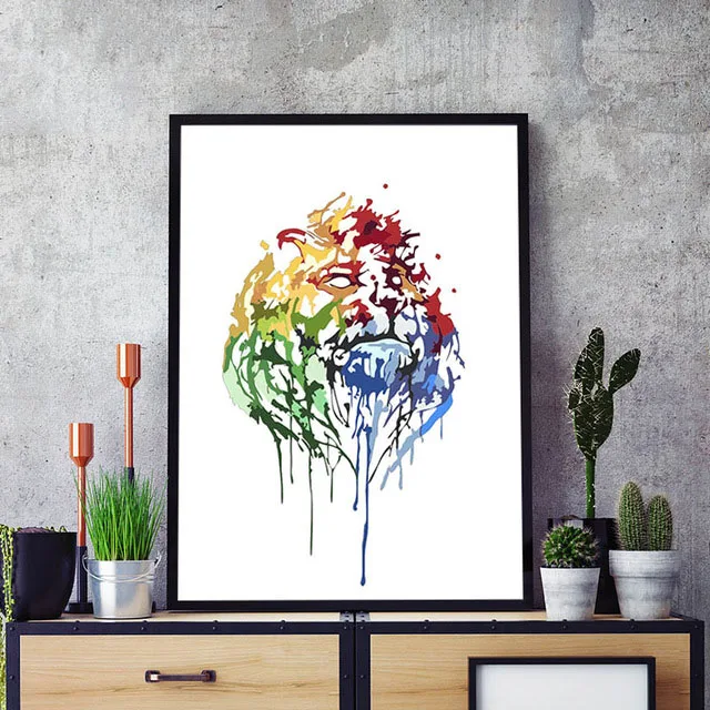 painting by numbers art paint number lion watercolor