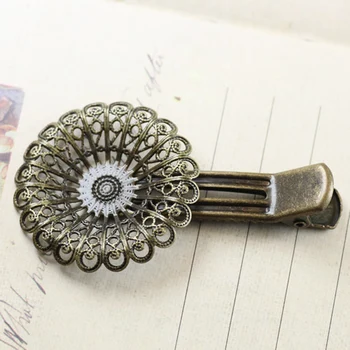 

Antique Bronze 47mm Flower Hairpins Barrettes Bobby Pin clip,DIY Jewelry Finding Accessories 50pcs