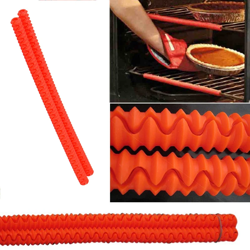 

Enipate Silicone Oven Rack Edge Guards Clip Guard Baking & Pastry Tools 2Pcs/3pcs Heat Resistant Red/Black Helps Avoid Burns