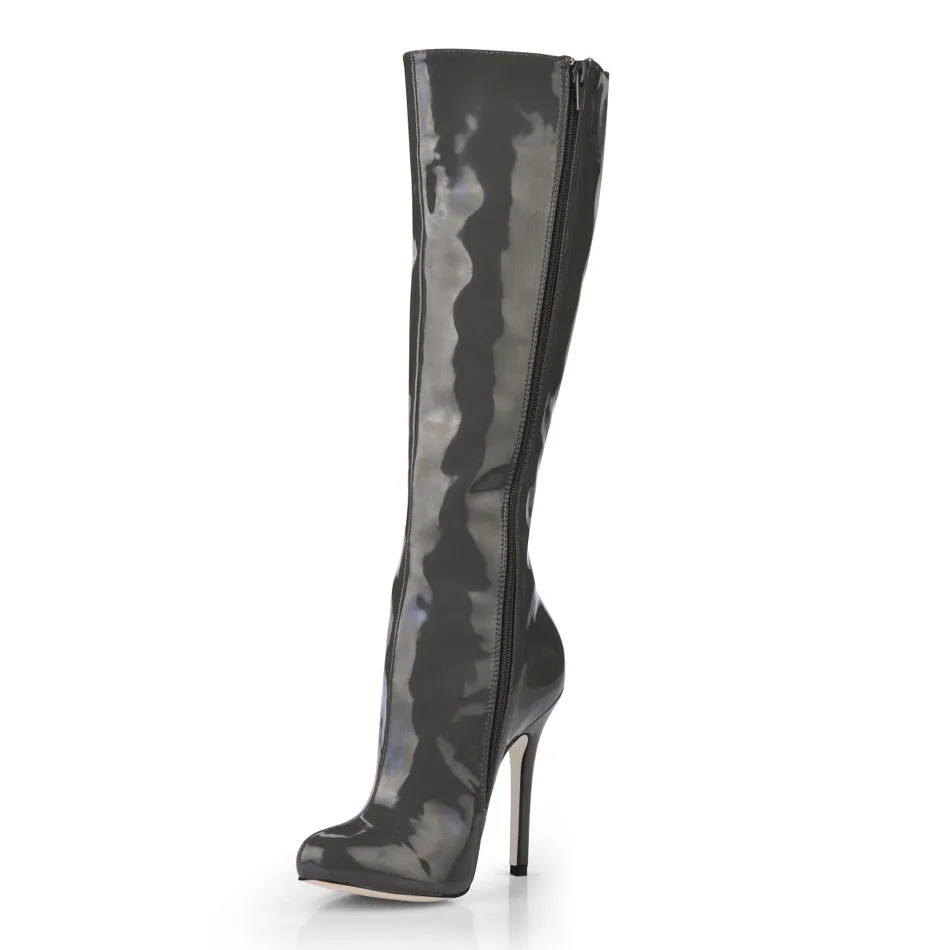Пикантные вечерние женские сапоги до колена на высоком каблуке-шпильке; высокие сапоги; Bottes Genoux Femmes Talon Haut Aiguille Fete Mode YJ0640CBT-b12