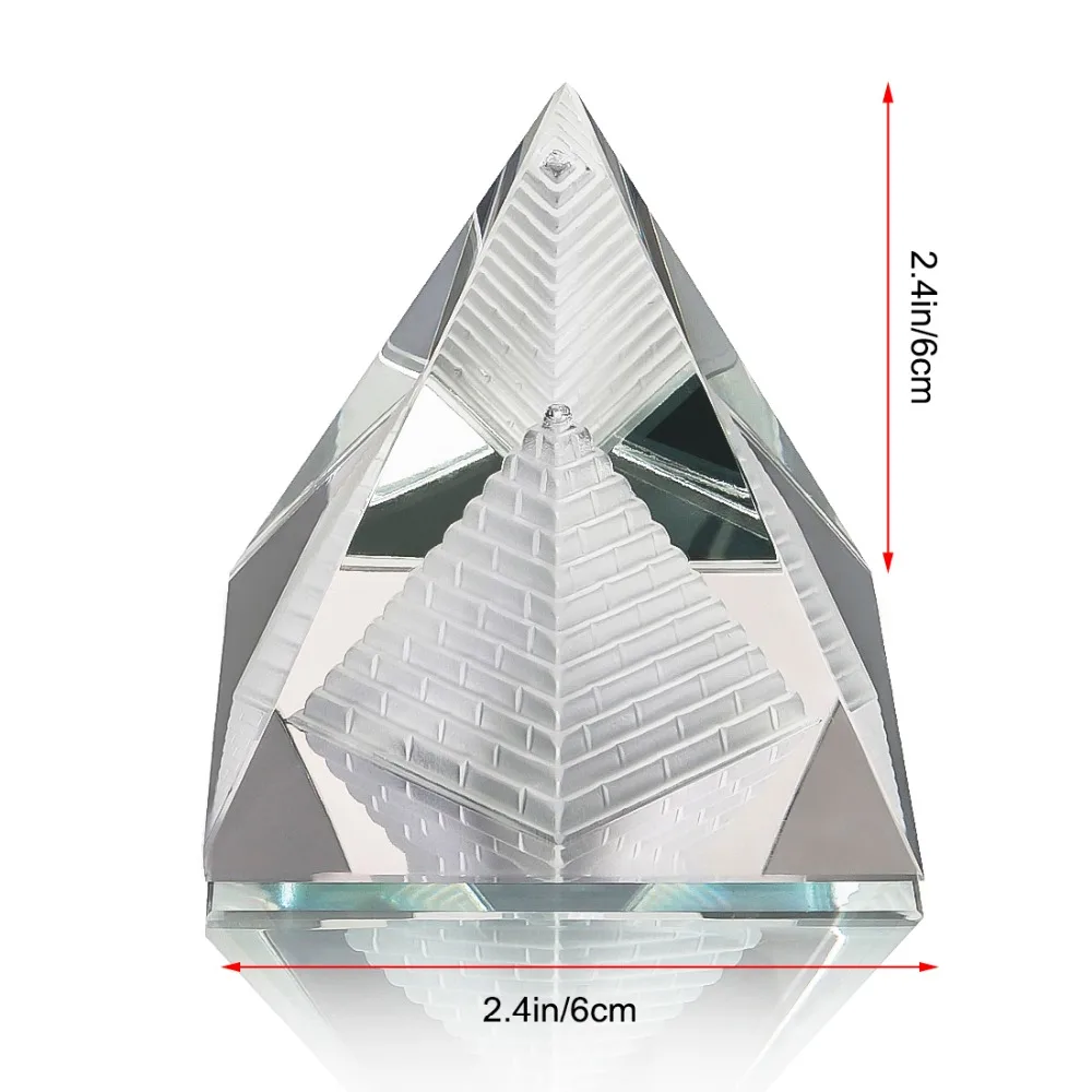 H& D Хрустальная Переливающаяся Пирамида радужных цветов Подарочная коробка, 2,4 дюйма