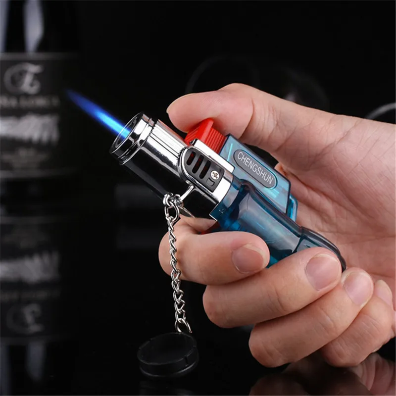 Outdoor Torch Lighter Compact Turbine Lighter Windproof Jet Butane Portable Spray Gun Cigar Pipe Lighter 1300 C Free Fire No Gas