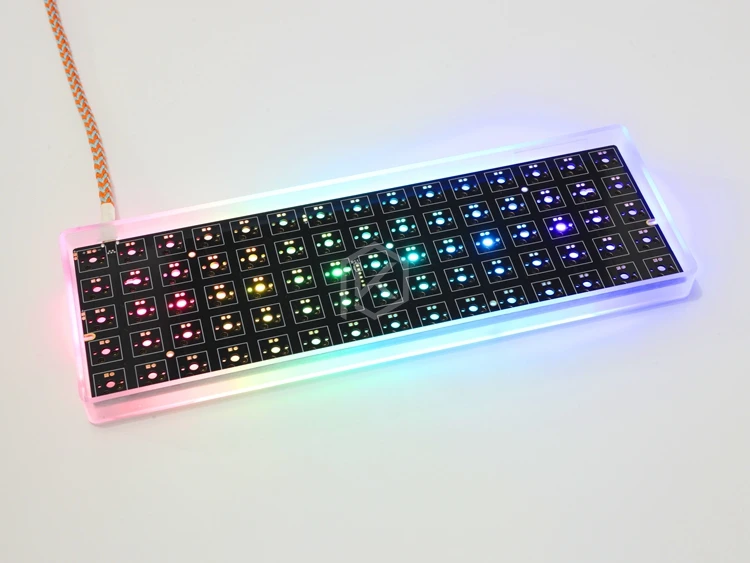 Xd75re xd75am xd75 пользовательская механическая клавиатура 75 клавиш Underglow RGB PCB GH60 60% запрограммированный gh60 kle planck горячий-заменяемый переключатель