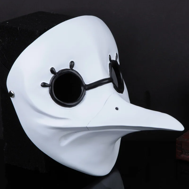 White Plague Doctor Scary Mask Halloween The Doctor Bird Beak White