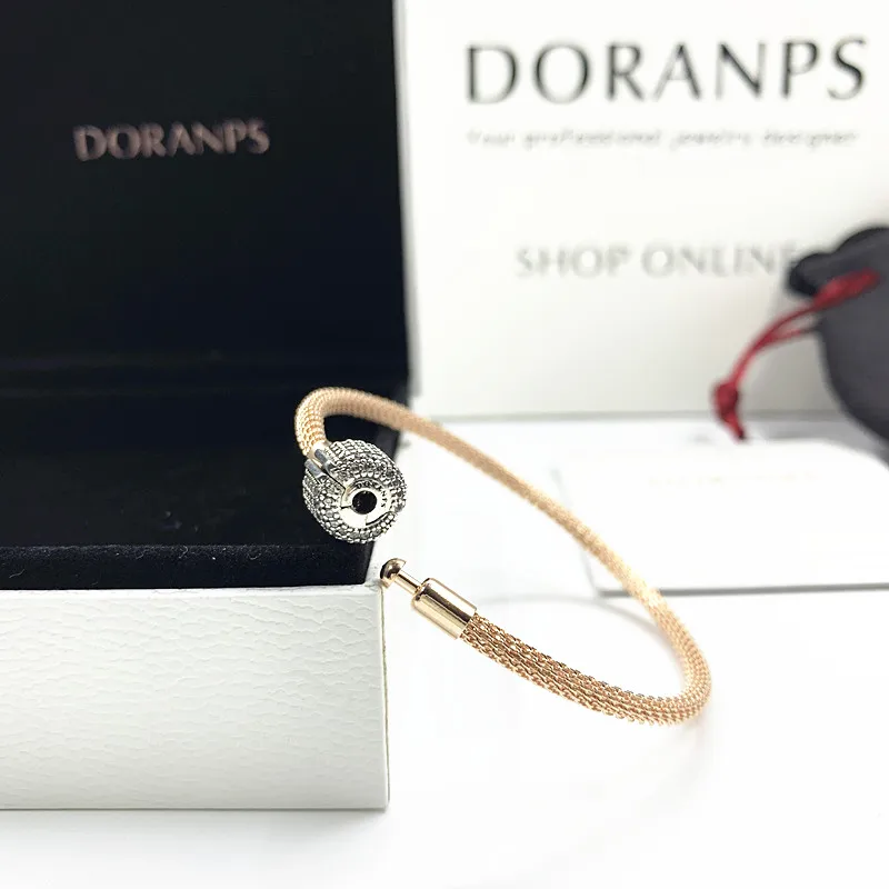 

2019 NEW Brand Sterling Original 925 bracelet charms rose bangle for women chain jewelry gifts,1pz