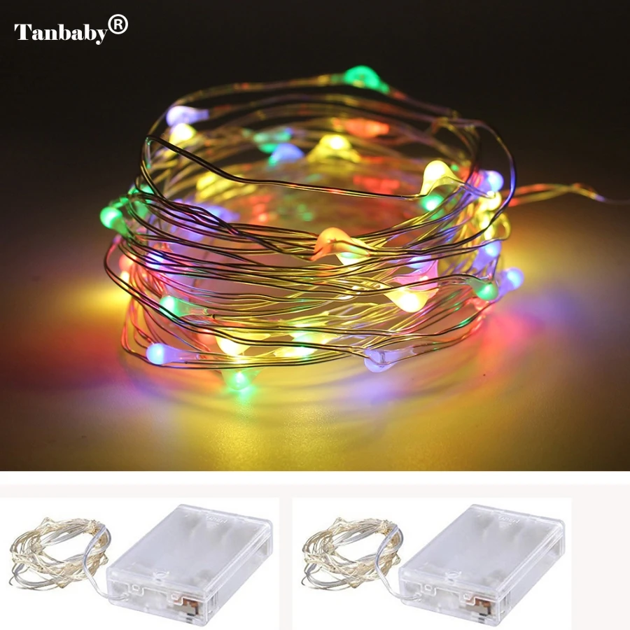 

1M 2M 3M 4M 5M LED Copper Wire String Fairy lights AA Battery Operated Christmas Holiday Wedding Party Decoration lights