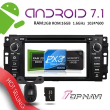 Topnavi 6.2 ”Android 7.1 auto GPS jugadores para jeep Sebring 300C Grand Cherokee Brújulas Wrangler Journey 2010 auto navegación