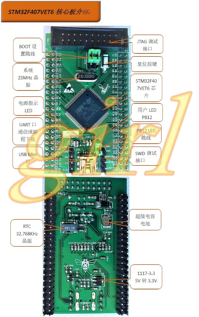 STM32F407VET6 основная плата, минимальная плата развития системы, STM32F407 VET6 мини-плата