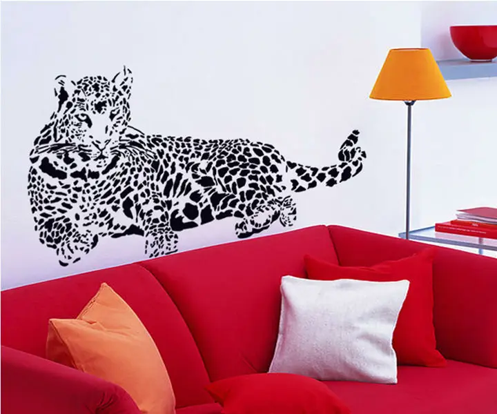 Властная Cheetah винил Наклейки на стену для детей номеров Домашний Декор DIY обои Книги по искусству наклейки украшение дома ct304