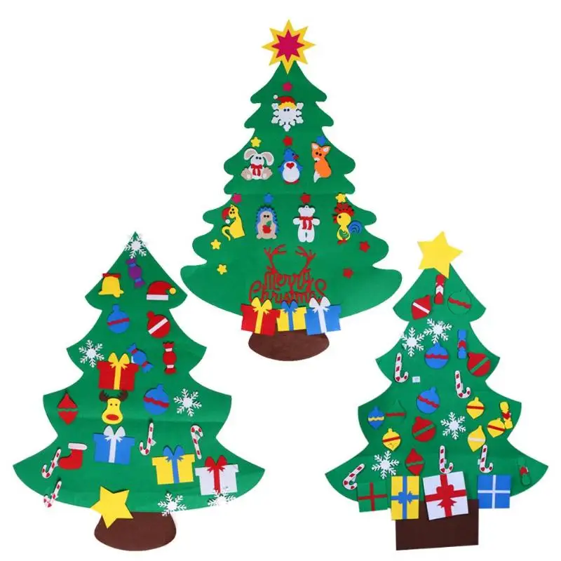 

Three-dimensional Stereo Felt Christmas Tree DIY Door Wall Hanging Gifts Navidad Ornaments New Year Presents Xmas Home Decor