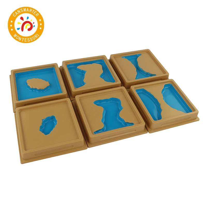  Montessori Material Learning Geography Land and Water Form Trays Baby Toy Knowledge of the World Te - 33028363363