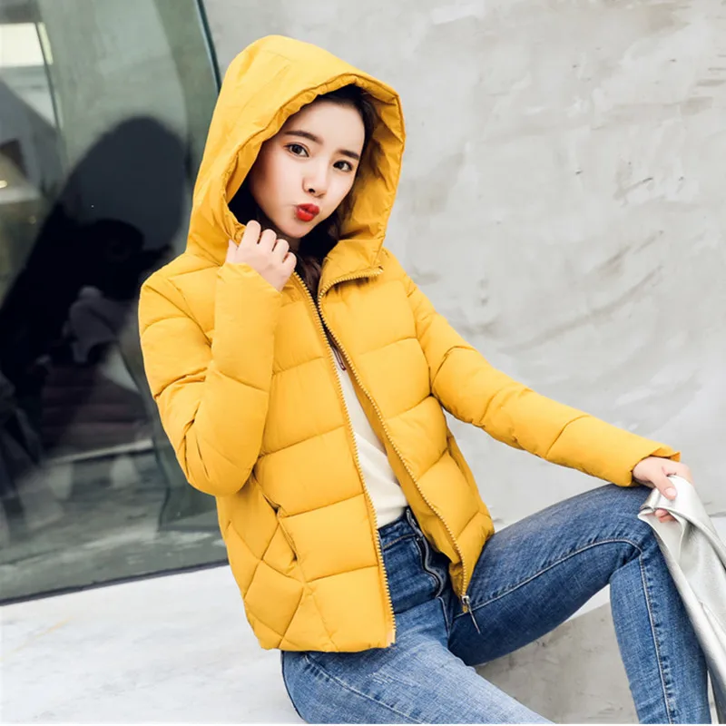 UHYTGF, теплое хлопковое пальто, женская короткая куртка с капюшоном, новая осенняя и зимняя куртка, женские Топы Harajuku, толстые, плюс размер, женские пальто