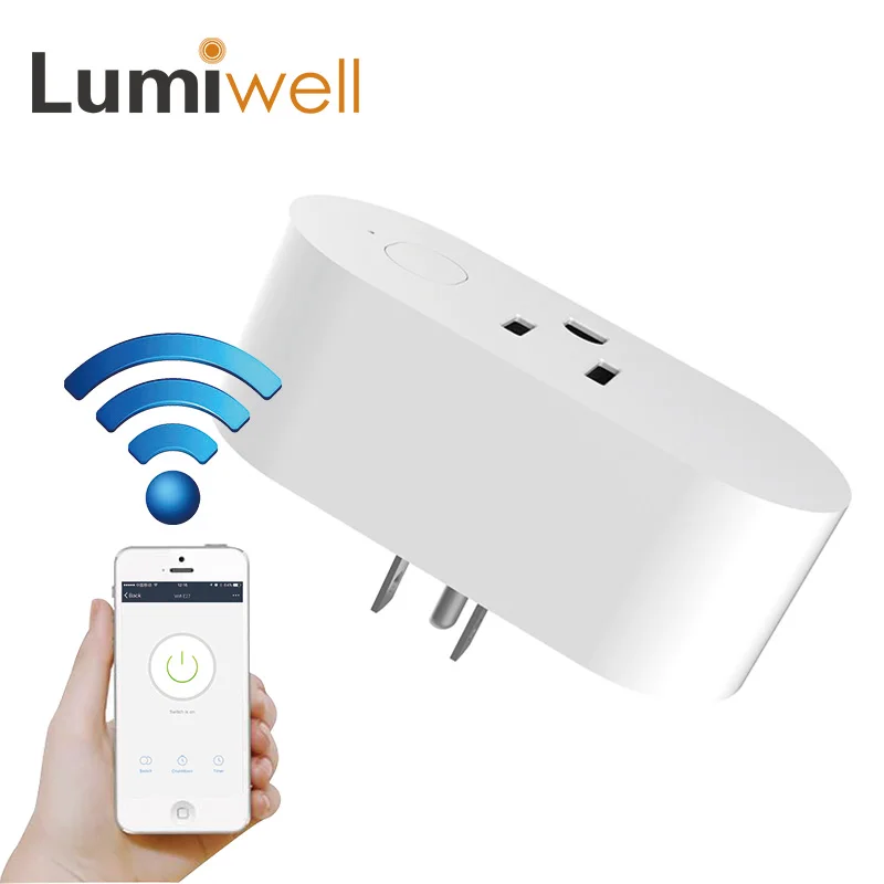 

Lumiwell US wifi socket plug 16A Timer outlet Smart remote wireless Controls for iphone Ipad Android with FCCC Alexa certificate