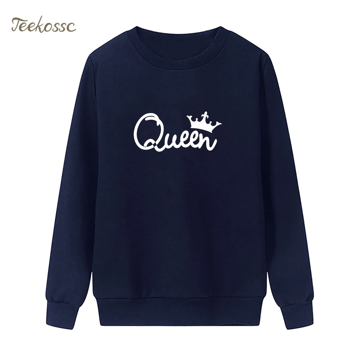 

King Queen Sweatshirt Women Casual Hoodie 2019 New Fashion Spring Autumn Pullover Fleece Warm Funny Sportswear