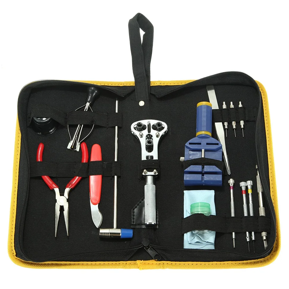 

17 Pcs Watch Wristwatch Repair Tools Kit Case Opener Link Remover Spring Bar Tool Set Watch Tools