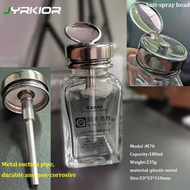 

Glass Washing Water Bottle Plastic Alcohol Bottle Metal Suction Pipe Pressing Type Automatic Water Bottle For Repair Clean Tools