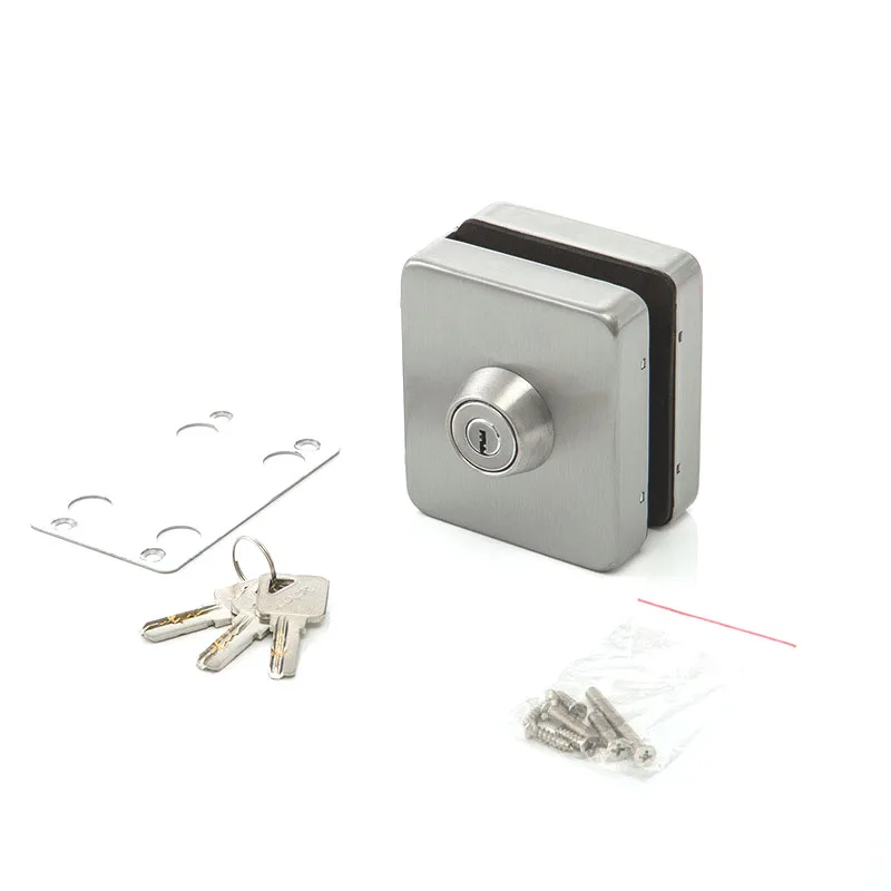 

10mm-12mm Glass Door Single Latch Lock Stainless Steel Brushed Finish