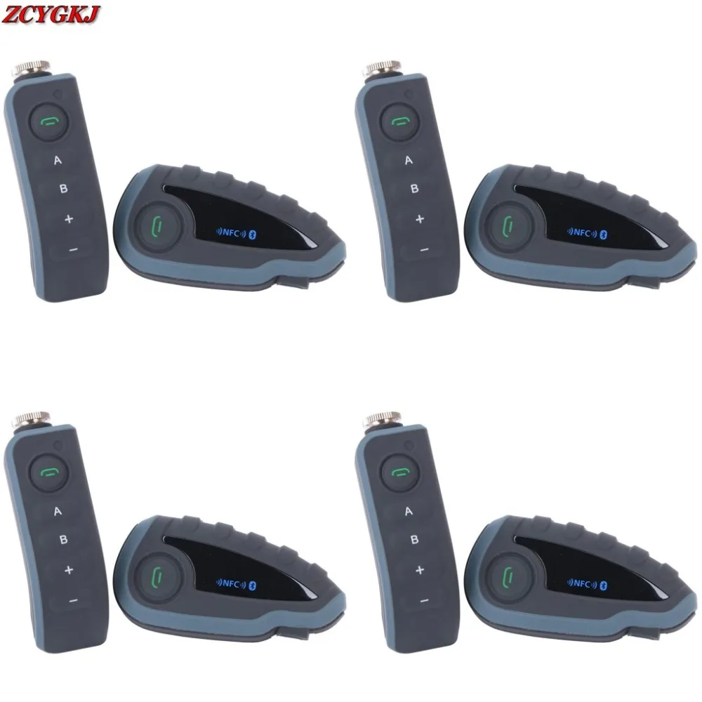 

4 pcs/lot,New V8 Motorcycle Bluetooth Helmet Intercom Headset 5 Riders Intercomunicador Interphone support Remote Control FM NFC