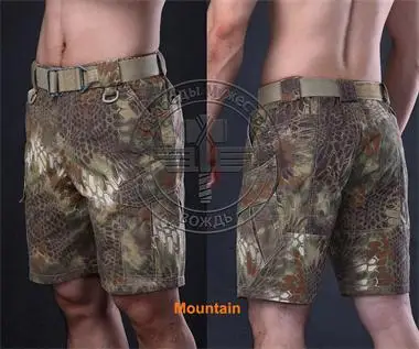 Летние военные шорты по колено, Короткие штаны для тренировок, камуфляж-Рипстоп Kryptek, легкие шорты - Цвет: Mountain