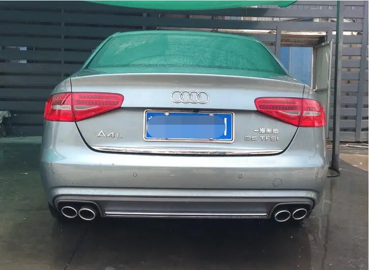 ABS 4 выхода заднего бампера Диффузор с выхлопными наконечниками для Audi A4 S4 B8.5 2013 3 вида стилей