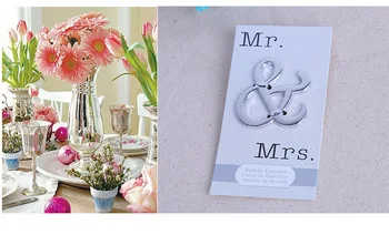 

Free Shipping 200Pcs Wholesale "Mr. and Mrs." Ampersand Bottle Opener Favor For Party Supplies Silver Wedding Gift For Guest
