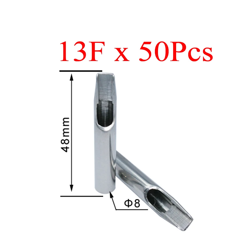 

Tattoo Tips for Needles 50Pcs Stainless Steel Nozzles Tattoo Tips SST-312-13FT