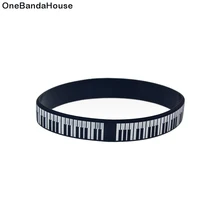 OBH 50 шт. выгравированы и цвет заполнены фортепиано ключи силиконовый резиновый браслет