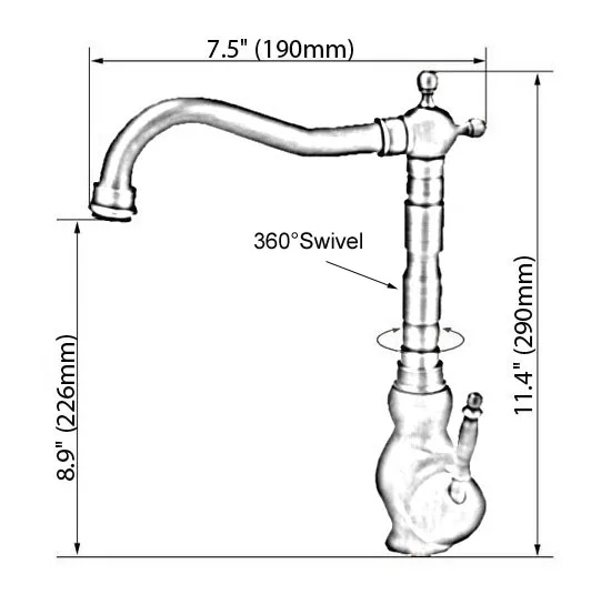 Kitchen Wet Bar Bathroom Vessel Sink Faucet Black Oil Rubbed Bronze One Handle Swivel Spout Mixer Tap Single Hole mnf358