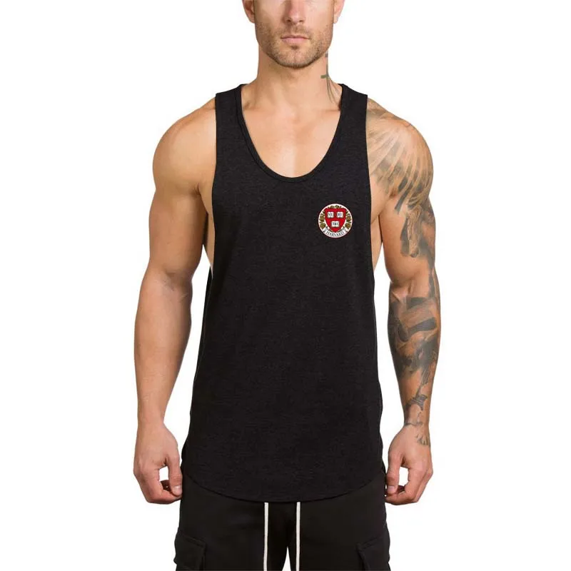 Harvard University T Shirt Gym Singlet Men's Vests for Sleeveless Tank top Running trainning Quick Dry Sportswear |