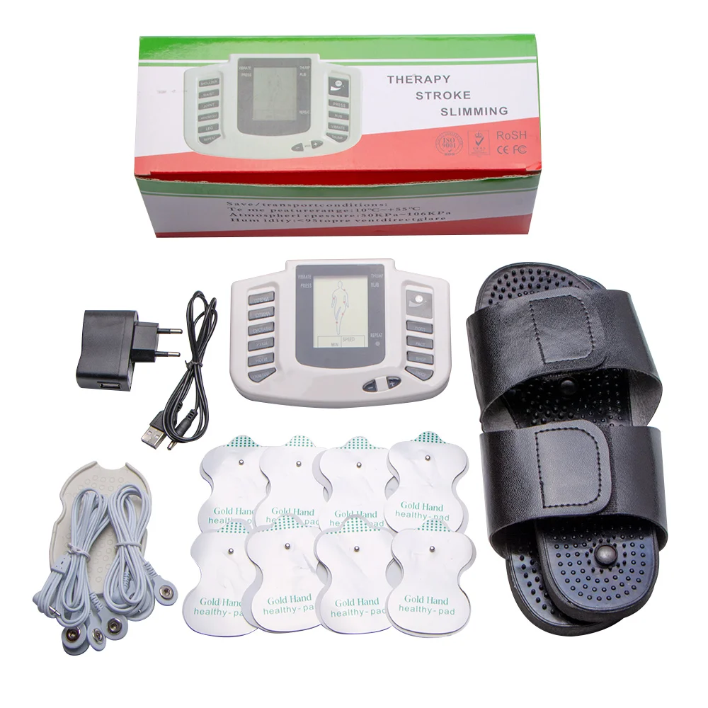 

Electrical Muscle Stimulator Machine Russian button Therapy Massager Pulse Tens Acupuncture Full Body Massage Relax Care 16 pads