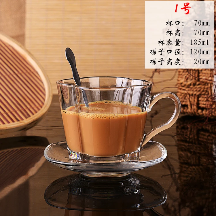 Японский стиль Творческий прозрачный стеклянный набор термостойкие ленты Кофе Молоко чай чашка и блюдо бытовой