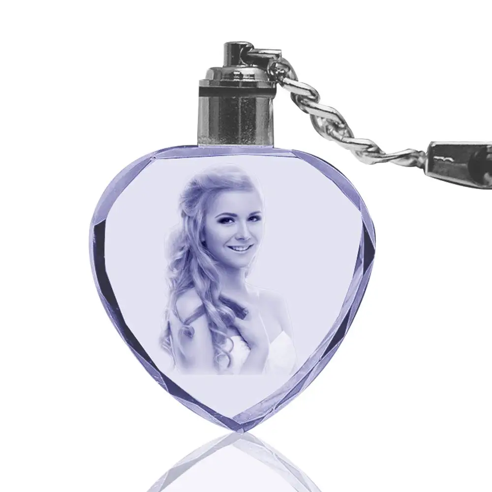 

5pcs DIY Laser Engraved Crystal Colorful LED Light Key Ring Glass Keychain Decoration Accessories Pendant Gift Hot Sale