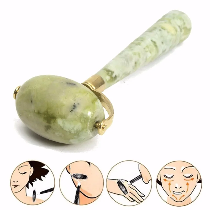 

1pcs Green Jade Masage Roller Rolling Body Leg Neck Facial Slimming Anti Wrinkle Cellulite Smooth Lift Beauty Health Care Tool