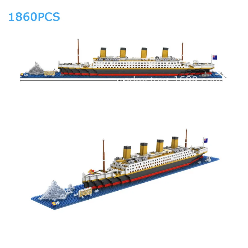 Classic Deluxe Cruise Titanic micro diamond building block model scens ship bricks nanoblock assemble toys collection for gifts