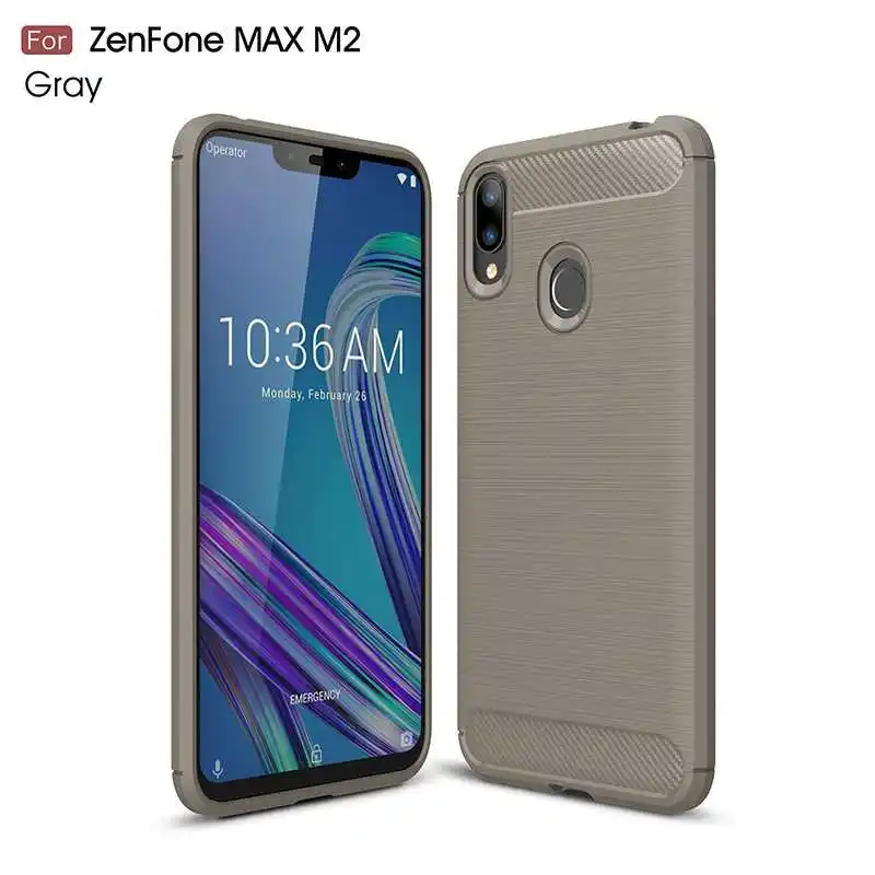 Модный противоударный мягкий силиконовый чехол Mokoemi 6,2" для Asus Zenfone Max(M2) ZB633KL, Чехол Для Zenfone Max(M2), чехол для телефона - Цвет: Gray