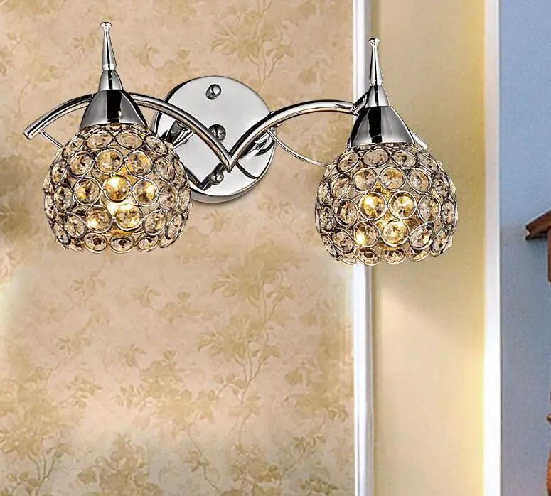 

Free ship modern wall Lamp K9 Crystal Sconce G9 Hotel Bedroom Stairs Home Indoor Decoration Fixtures E14 *2