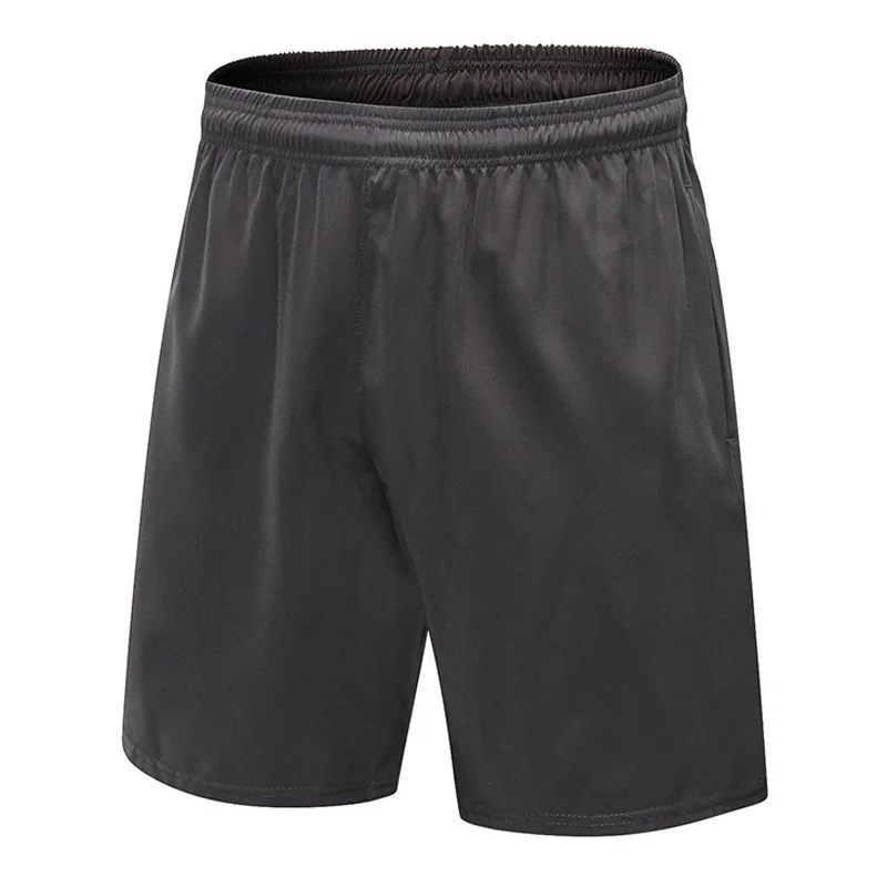 Новые спортивные мужские эластичные шорты, теннисные шорты на шнурке, баскетбольные шорты с карманом для футбола, спортивная одежда, свободные шорты - Цвет: Серый