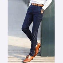 Весна осень бизнес джентльмен мужские тонкие брюки черные брюки мужские брюки