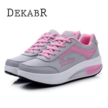 2016 Fashion Casual Shoes Women Slimming Lady’s Fitness Platform Shoes Increasing Trendy Health Beauty Breathable Swing Shoes