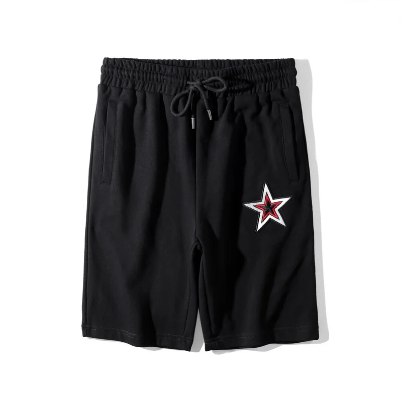 Новинка Высокие Мужские удобные классические вышитые звезды скейтборд, уличная мода хлопок повседневные шорты Kanye хип-хоп Паркур# L69