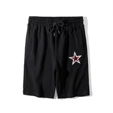 Новинка Высокие Мужские удобные классические вышитые звезды скейтборд, уличная мода хлопок повседневные шорты Kanye хип-хоп Паркур# L69