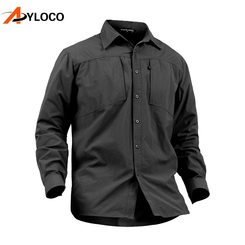 Tactical Shirts Breathable Quick Dry Blouse Men Hiking Shirts Men Long