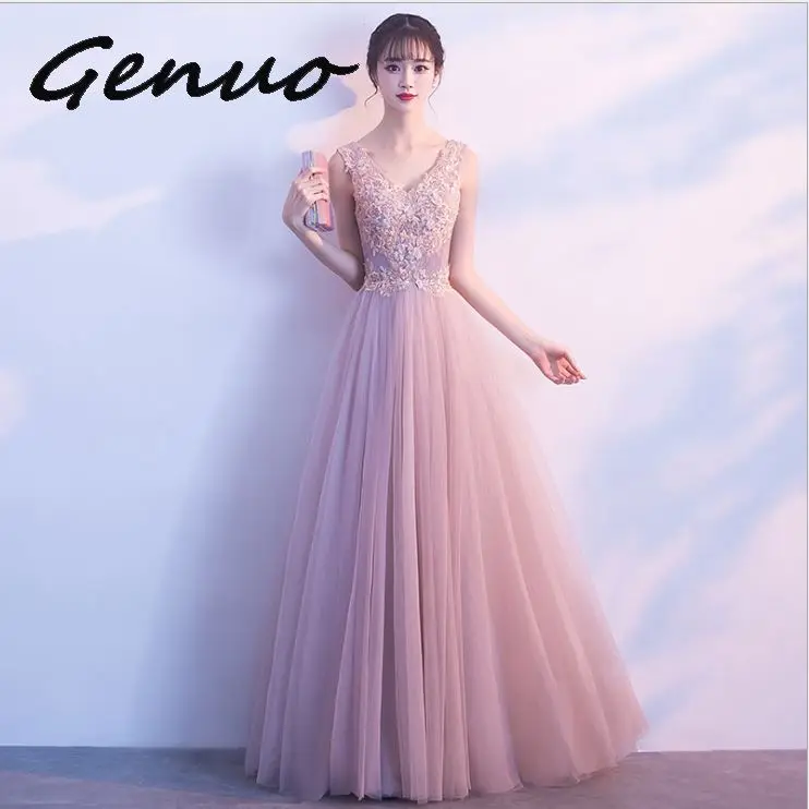

Genuo New sexy Women halter Maxi Dress women Sleeveless Summer Holiday Long Beach Vestidosfull dress robe Party Dresses 2019